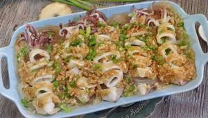 Steamed Squid with Garlic Sauce & Glass Noodles Recipe