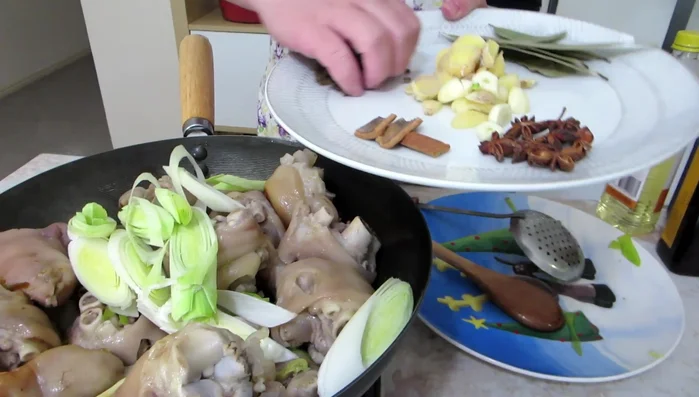 Braising: Add dark soy sauce, white soy sauce, and more hot water. Bring to a boil, then reduce heat to low, cover, and simmer for approximately 2 hours (longer if necessary). Check periodically and stir gently.