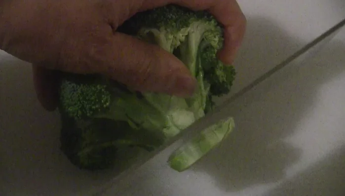 Prepare the broccoli: Wash the crowns and cut them into florets. If using the stock, cut off the outer layer and slice it.