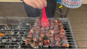 Authentic Chinese Lamb & Chicken Kebabs: A Smoky Charcoal Grill Recipe