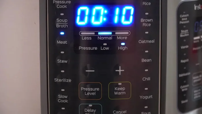 Cook on high pressure for 10 minutes, then release pressure. Remove the cooked radish and set aside.