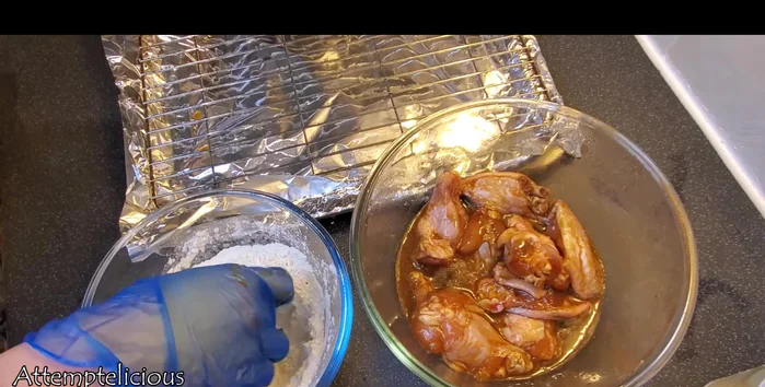 Coat the chicken with the flour mixture.