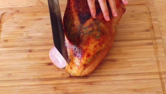Slice the turkey and serve with the gravy.