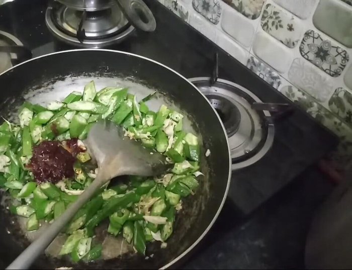 Add chili garlic sauce.