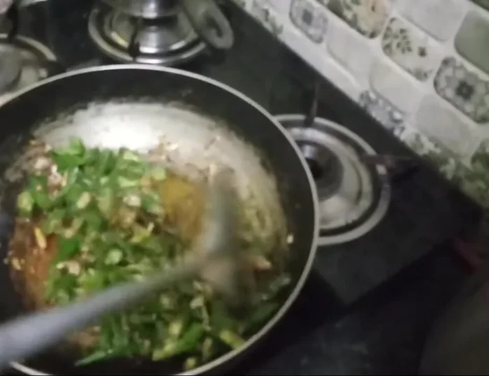 Stir-fry until okra is tender and vibrant green (about 2 minutes).