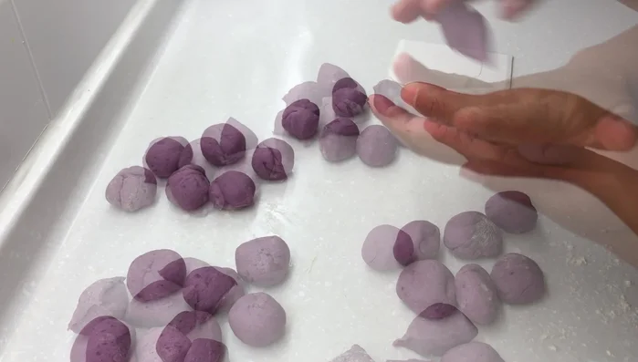 Using a rolling pin, roll each ball into a small circle. (282.24)