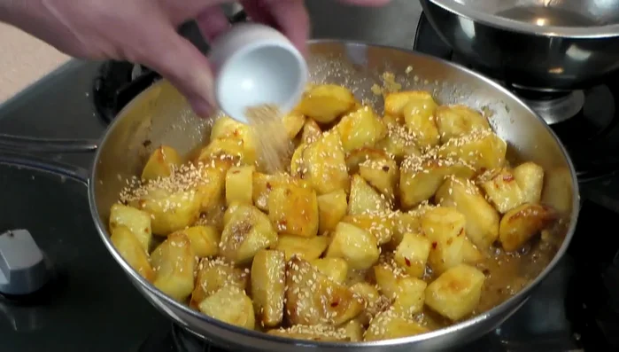 Stir in sesame seeds.