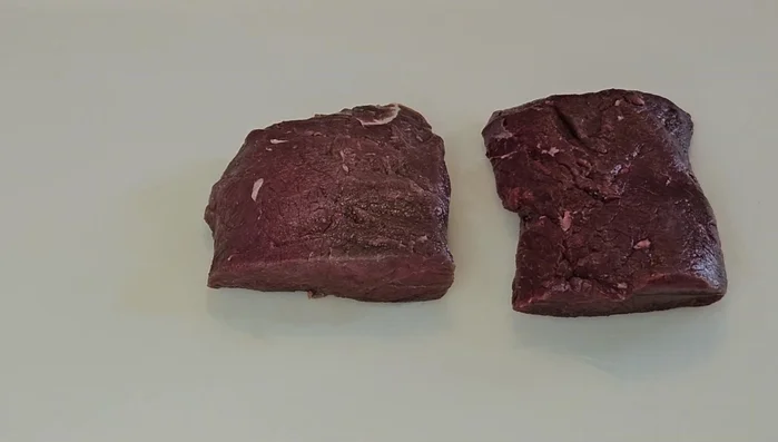 Partially freeze venison steaks for about 40 minutes to firm them up for easier slicing.