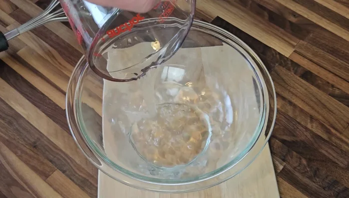 Make the sauce: Whisk together water, soy sauce (or soy sauce and paste), rice wine vinegar, and brown sugar.