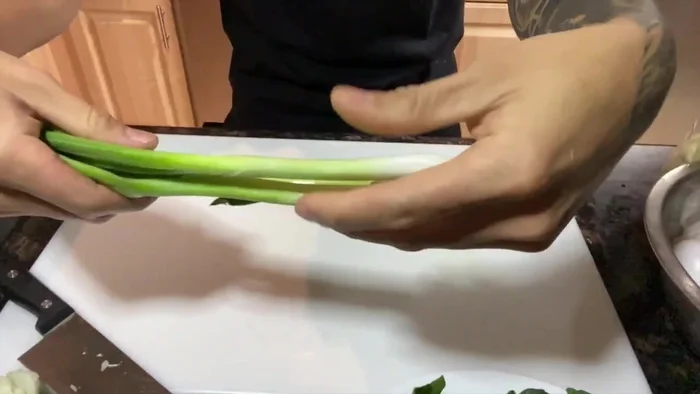 Sauté bok choy with salt and pepper.