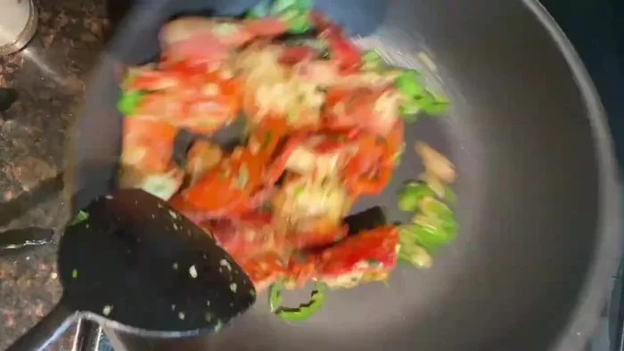Add a splash of soy sauce and toss well.