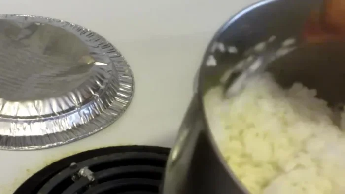 Fluff the rice with a fork or spatula before serving.