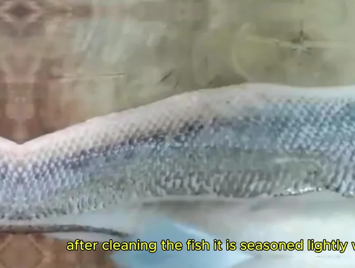 Season the fish lightly with salt, sliced ginger, and scallions.