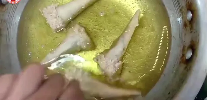 Heat oil in a pan. Carefully place the cones into the hot oil and fry until light golden brown on both sides.