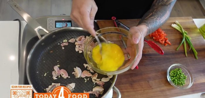 Add your protein (chicken in this recipe) and sear until cooked through but still slightly medium inside.