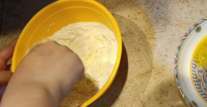 Prepare the patty batter: Whisk together flour, 1 egg, salt, sugar, oil, and a little water. Add remaining egg and whisk until smooth. You can adjust the consistency to make thin or thick patties.