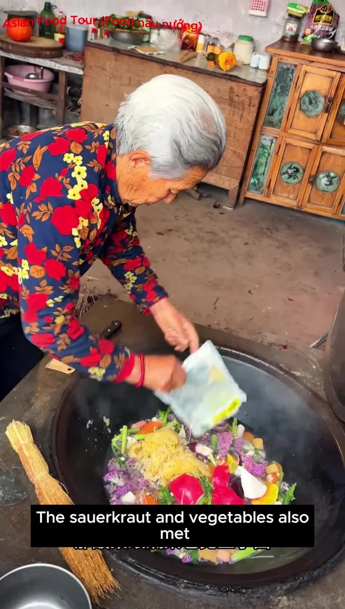 Add sauerkraut and other vegetables.