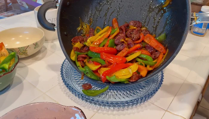 Serve the mixture over the cooked sticky rice.