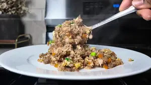 Easy & Flavorful Ground Beef Fried Rice Recipe - Two-Person Serving