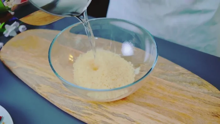 Rinse the tofu to remove excess bacteria.