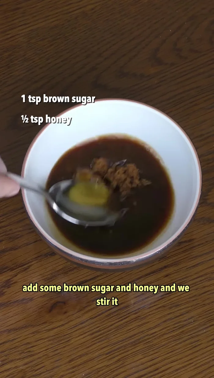 Collect the marination juice. Add brown sugar and honey, stirring to combine. (Optional: This adds color and glaze.)