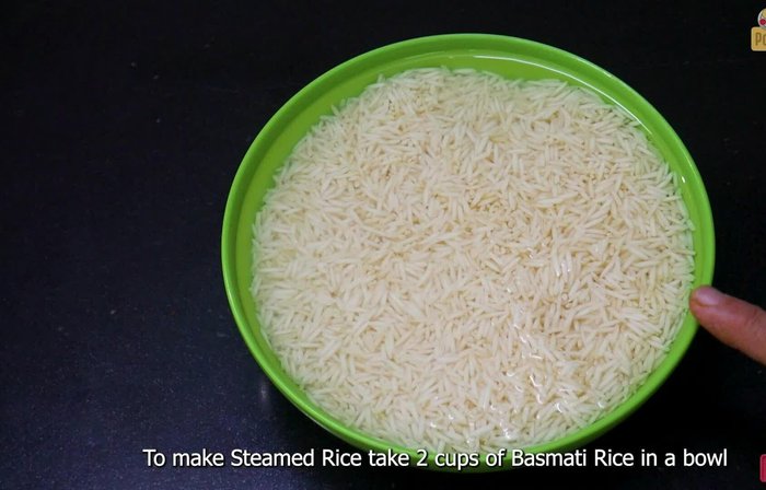 Wash and soak basmati rice in water for 15 minutes. (16.56)