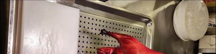 Roast the duck: Roast the duck at an appropriate temperature and time to achieve a crispy skin and tender meat. Exact temperature and time vary; consult the full video tutorial.