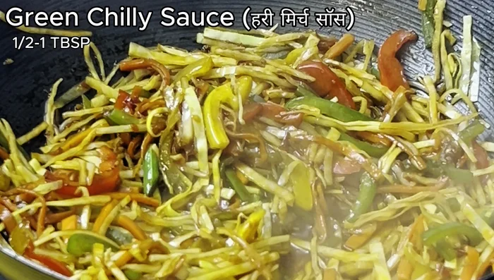Add green chilli sauce (optional) and mix well.