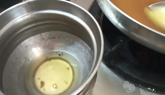 Make dalgona: Mix 1-3 tbsp of the cooked boba balls with coffee powder, sugar (1.5 tsp) and a little hot water. Whisk until fluffy.
