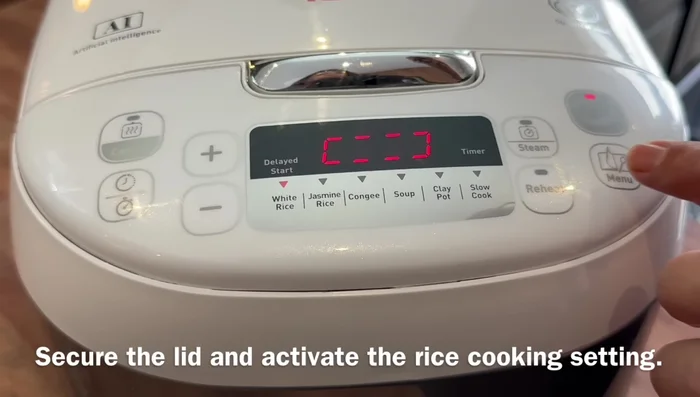 Cook in the rice cooker using the jasmine rice setting.