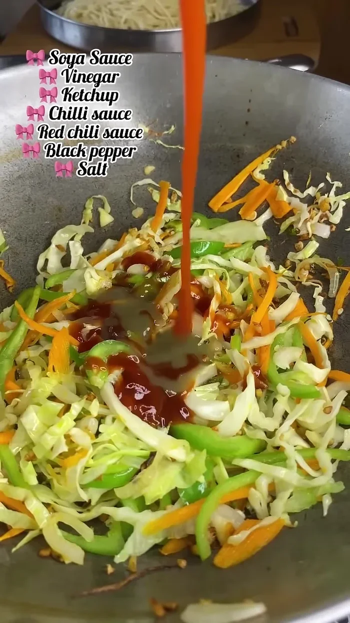 Add the sauces and spices.