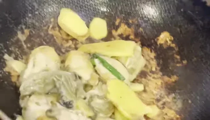 Pour in the sauce and stir until thickened.