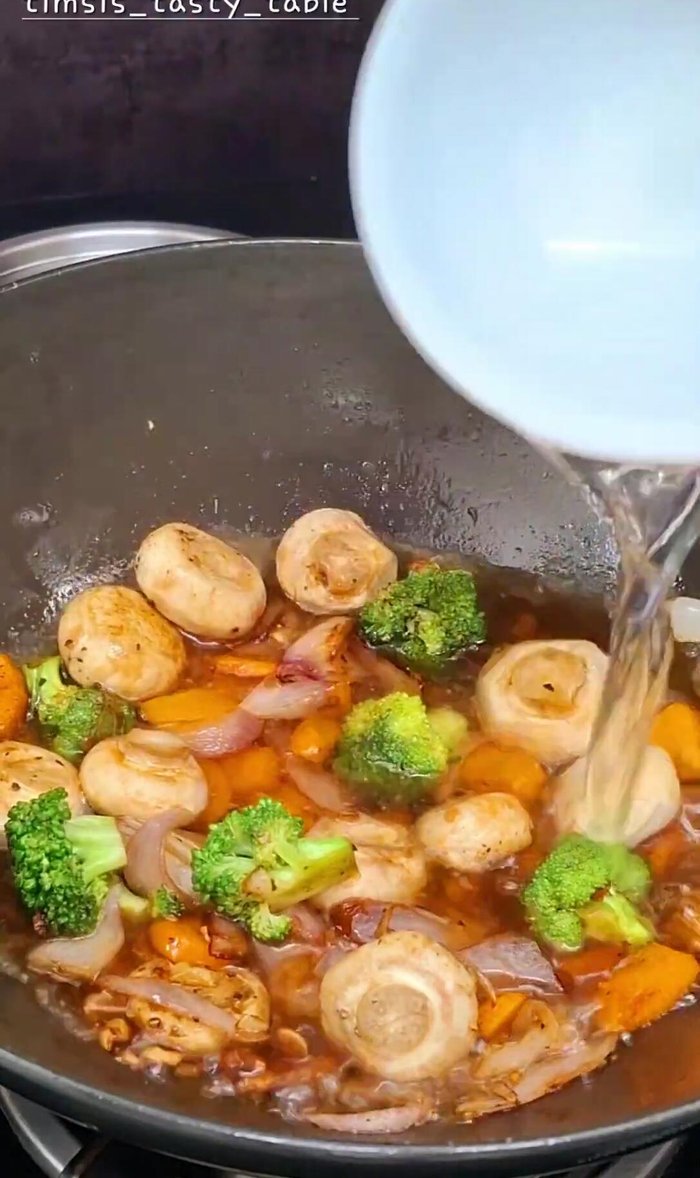 Add 1 cup of water. Mix well and bring to a boil.