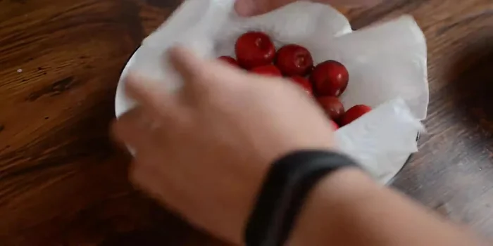 Thread the haws onto skewers.