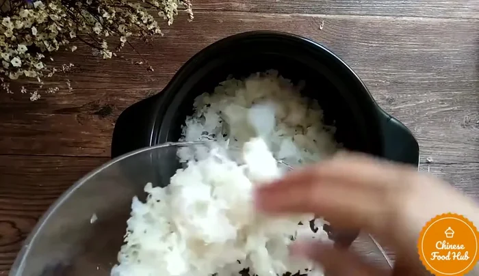 Add the prepared ingredients into a pot with water.