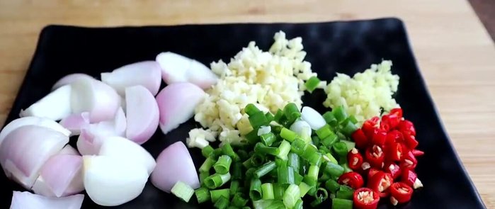 Add the cooked rice noodles to the soup.