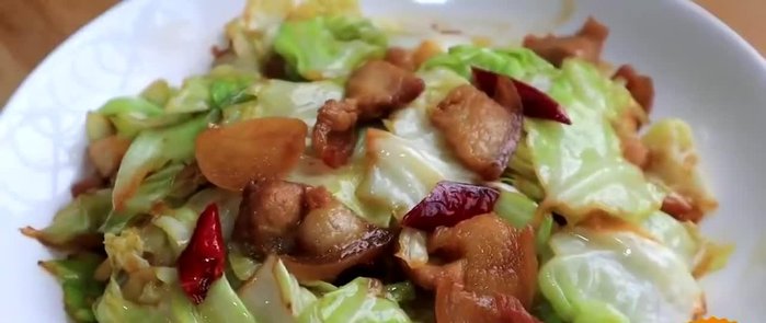 Prepare the cabbage by shredding it.
