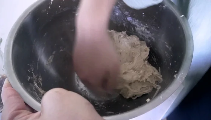 Knead the dough for no more than 2 minutes using your hands until smooth.