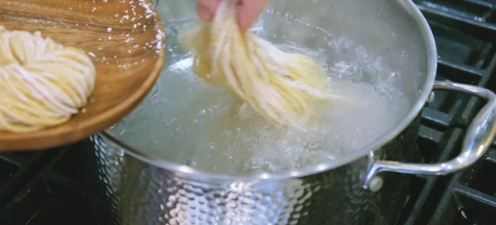 Boil fresh egg noodles for 2-3 minutes until tender. If using dried noodles, follow package instructions.