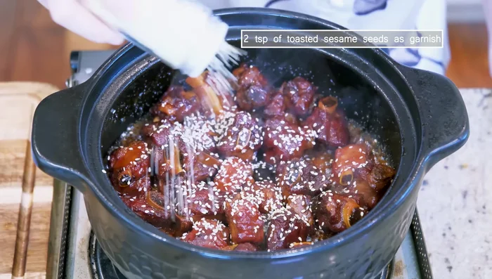 Sprinkle with roasted sesame seeds.