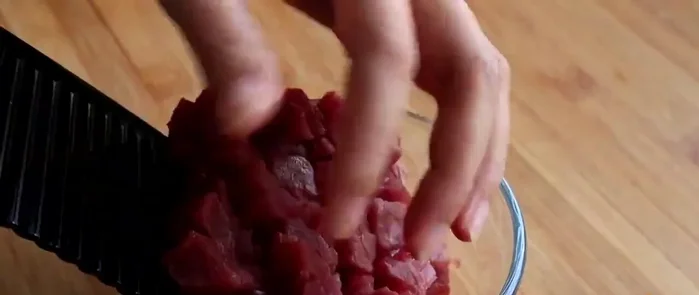 Prepare the beef. Cut into desired size.