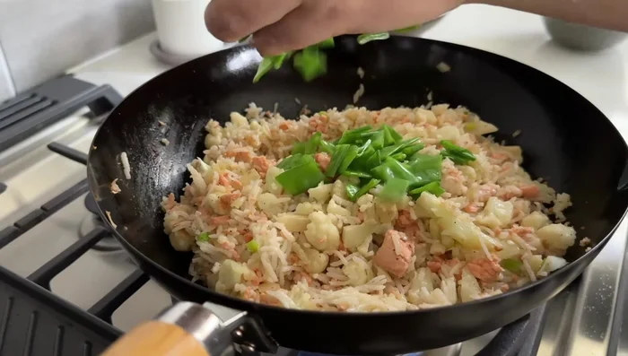 Finally, toss in the prepared flat beans.