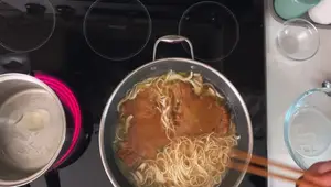 Crispy Pork Noodle Bowl: Easy 2-Ingredient Chinese Recipe