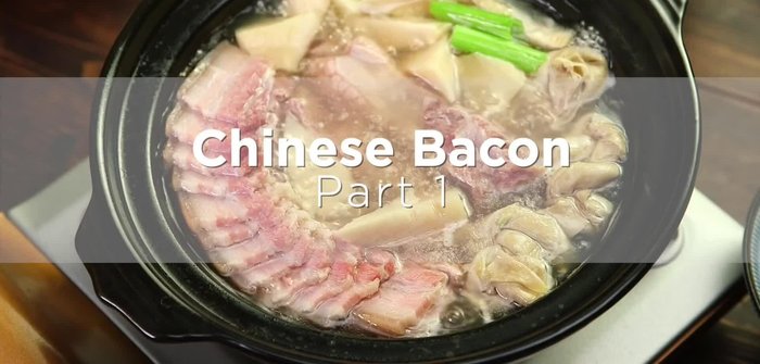 Prepare bacon, rice, and vegetables.