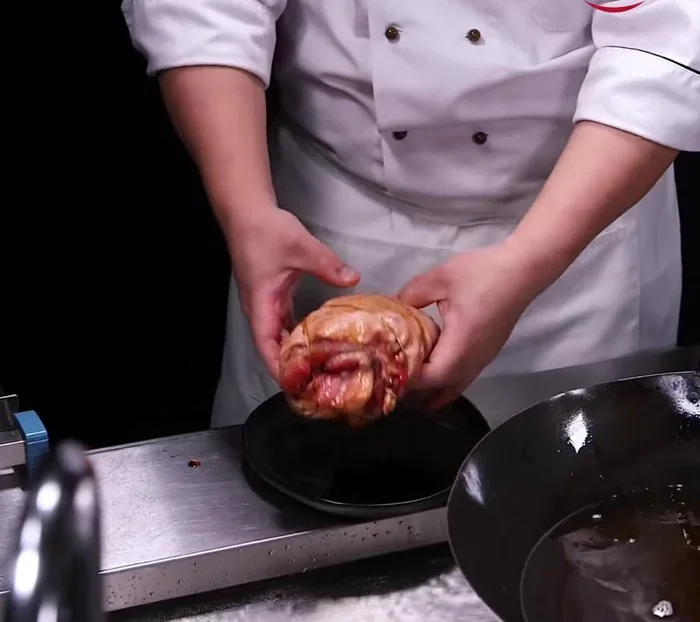 Bake the pork belly until tender and caramelized.
