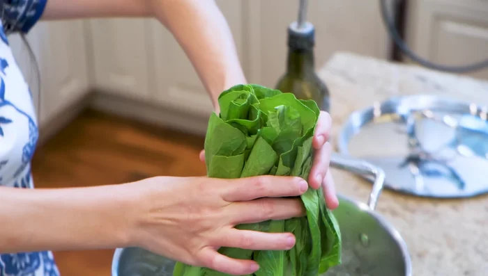 Blanch and prepare toy choy.