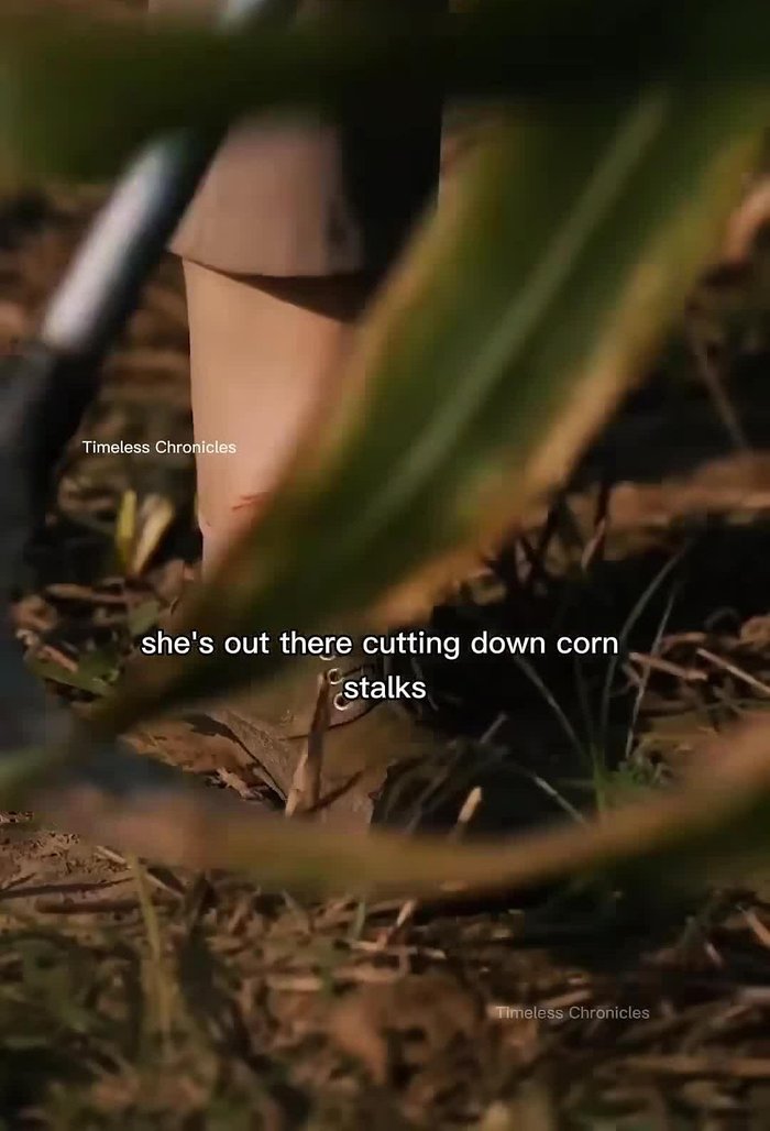 Harvest corn stalks. Be careful, as you may get cuts.