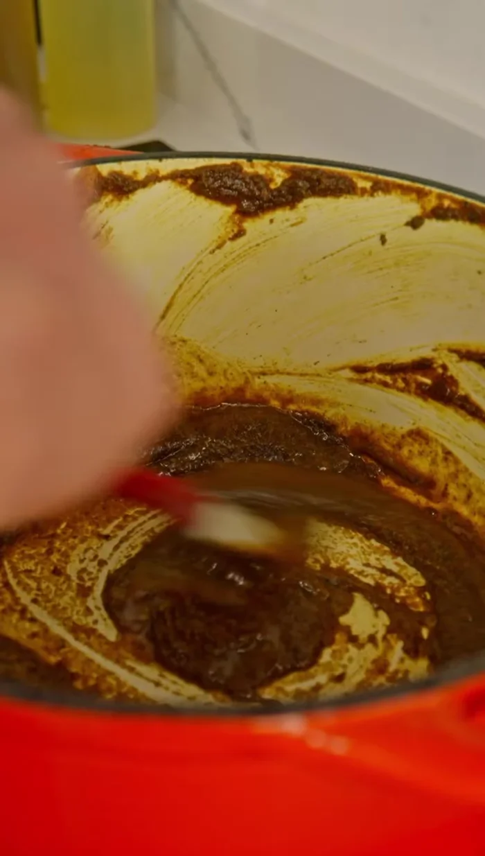Use a ladle, spatula, or whisk to stir and achieve your desired consistency.