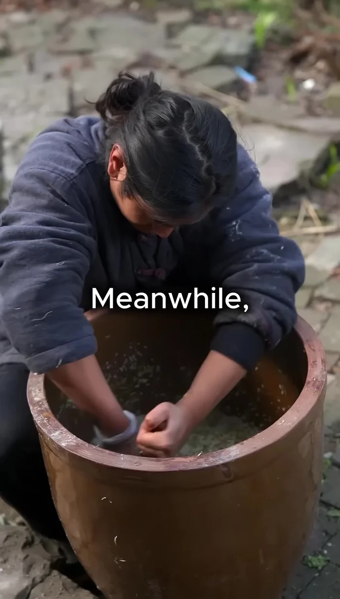 Steam glutinous rice and mash it into a soft paste.