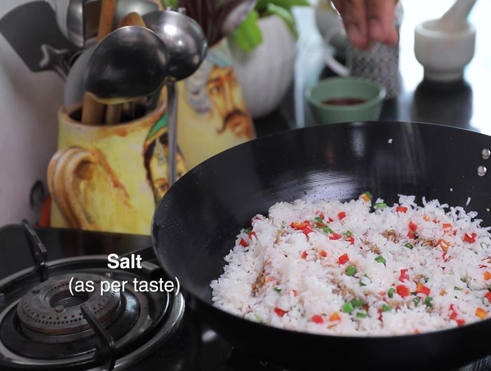 Add soy sauce, salt, and pepper. Toss to combine.